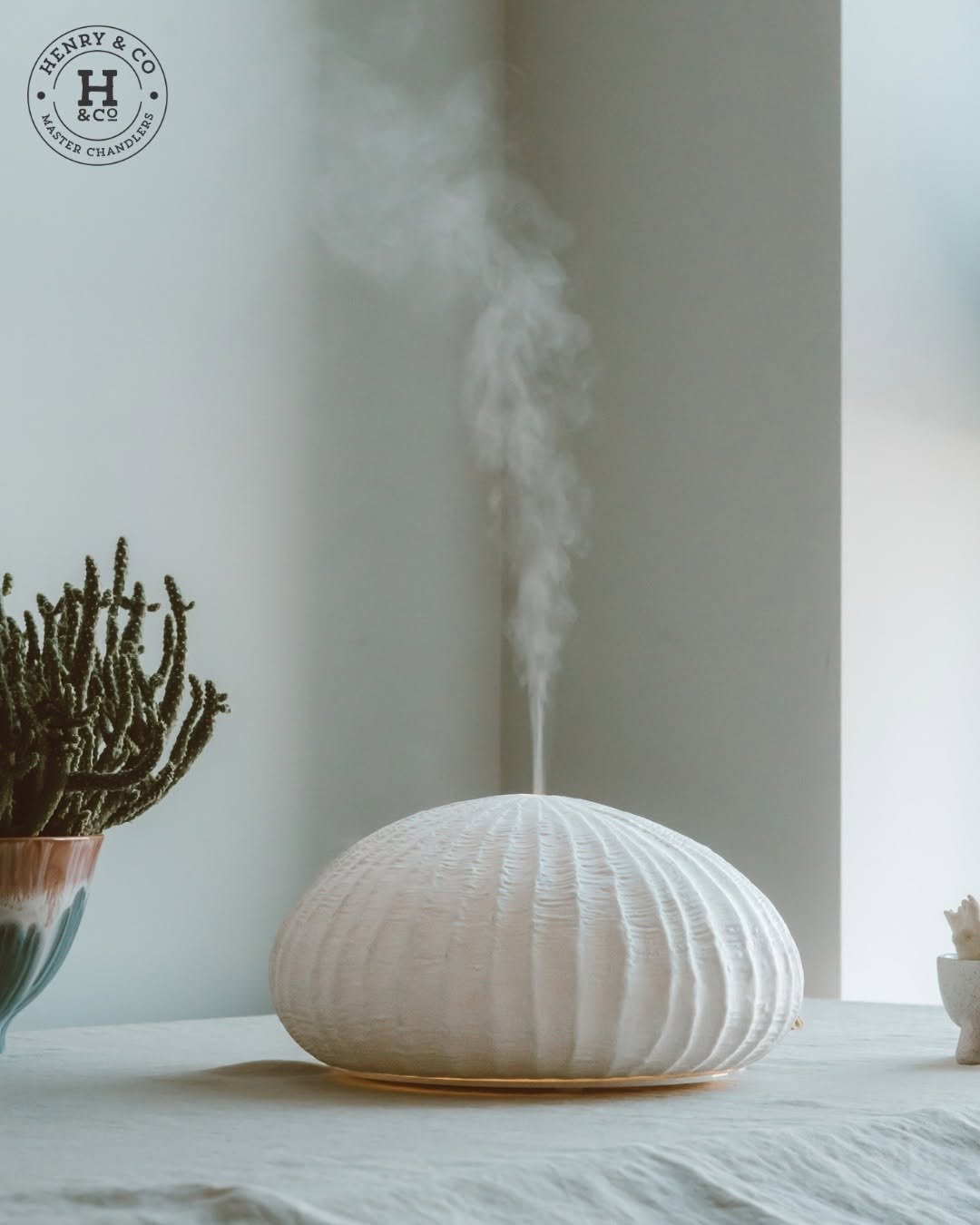 Electric mist diffuser in cozy room