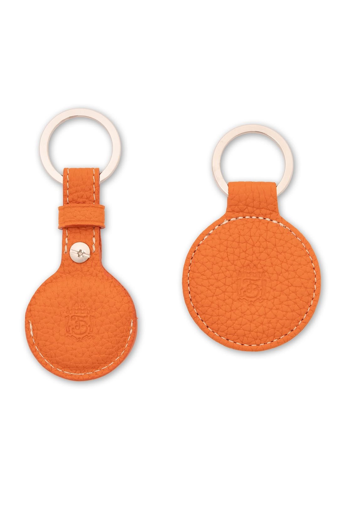 Leather AirTag holders on key rings
