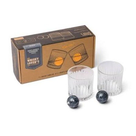 Whiskey glasses with chilling stones