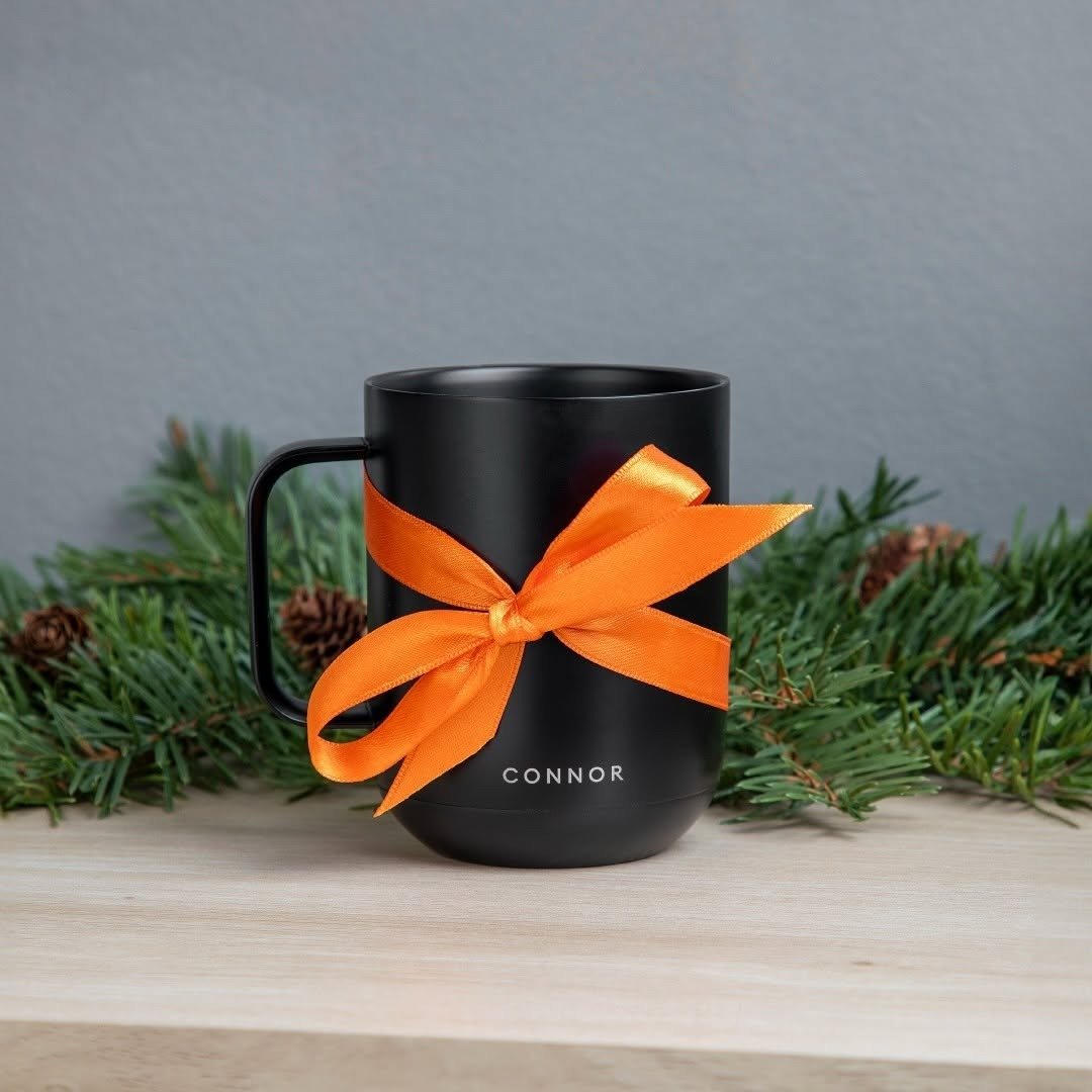 Temperature-control smart mug with gift ribbon