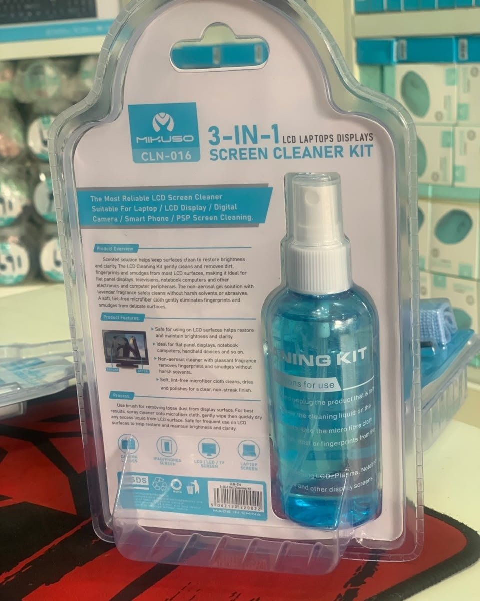 3-in-1 screen cleaner kit in packaging